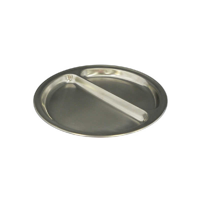 タイガークラウン 昭和レトロ ステンレス皿 ST2ツ切ランチ皿 No.6972　日本製 食器 キッチン 昔ながら ..