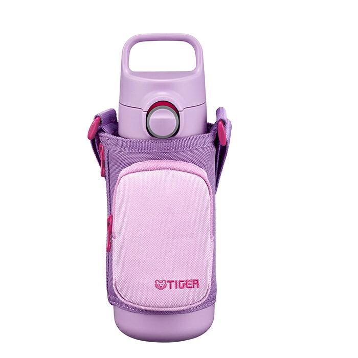 Children Canteen - タイガー ポーチ付き ステンレスボトル 500ml フラワーパープル MTA-Q050 VQ 【Tiger タイガー魔法瓶 水筒 真空 断熱 ボトル コップ ダイレクト ワンタッチ 保冷 保温 子ども 入学 ギフト プレゼント】