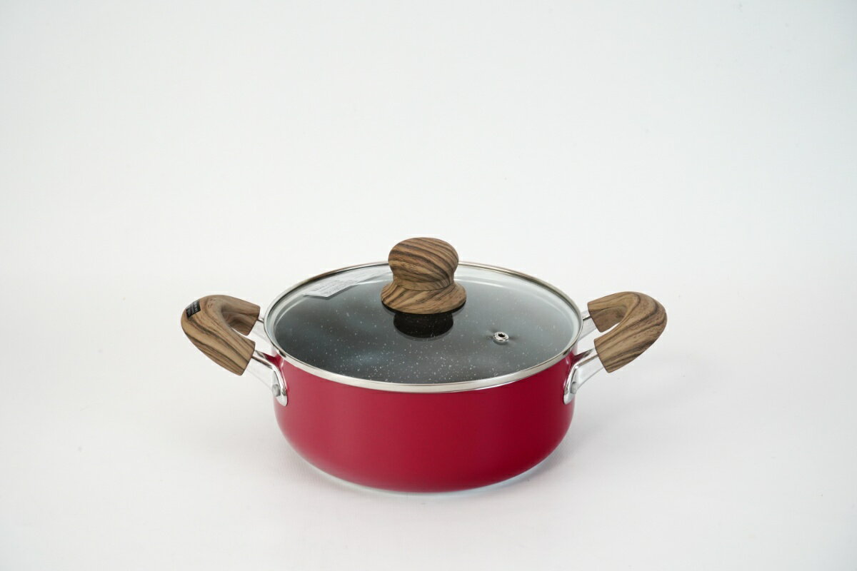 和平 リリフル RB-3238 IH対応 両手鍋 20cm つばき 【マーブルコート 軽量 こびりつきにくい IH対応 ガ..