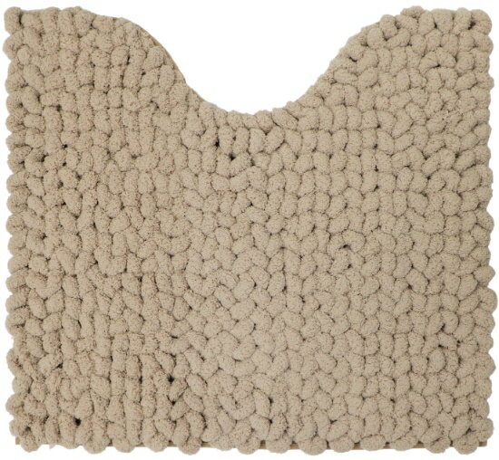 ヨコズナ MOU トイレ足元マット ベージュ 約55×60cm 【チャンキーニット風 極太 マイクロファイバー おしゃれ ボリューム 新生活】