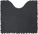 ヨコズナ MOU トイレ足元マット チャコール 約55×60cm 【チャンキーニット風 極太 マイクロファイバー おしゃれ ボリューム 新生活】(3)