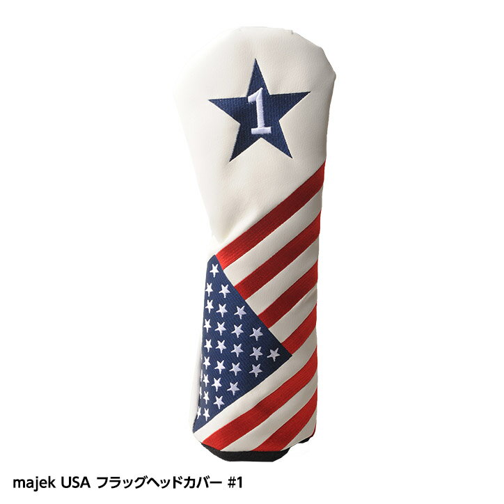 Majek/マジェック USA FLAG VINTAGE ヘッドカバー DR用[USA フラッグ 星条旗 ドライバー][ゴルフ用品 ..