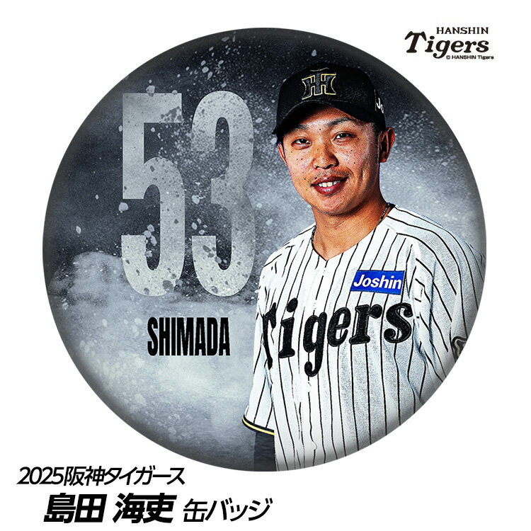阪神タイガース #53 島田海吏 缶バッジ（顔）[プロ野球 球団 阪神ファン バッチ 推し 選手][父の日 ギフト プレゼント 父の日 ゴルフ]のサムネイル