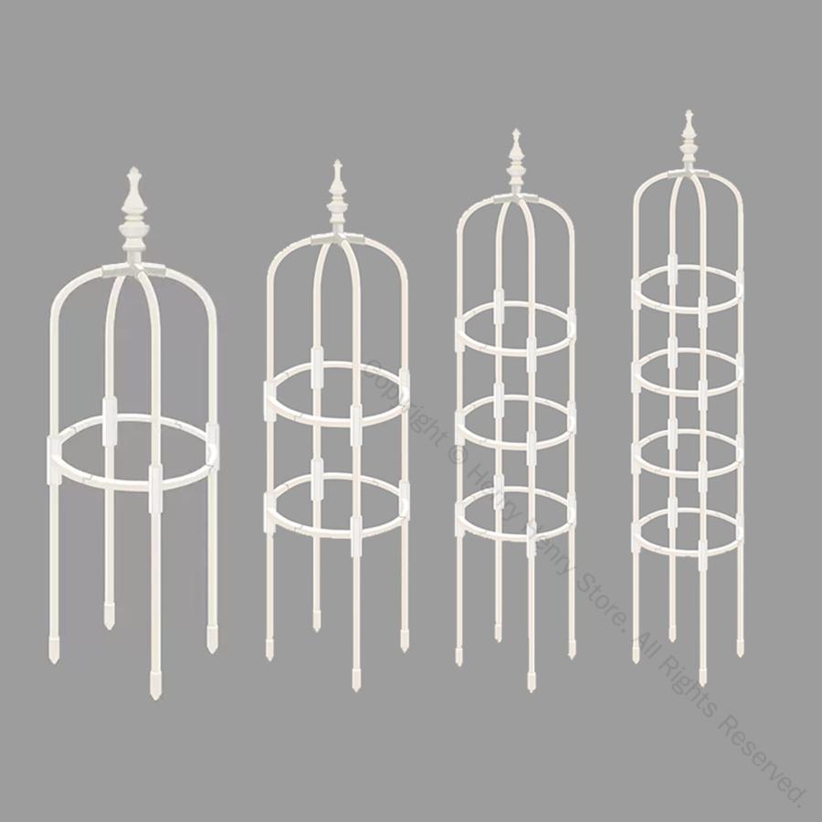 バラ用オベリスク 園芸用支柱 植木鉢対応 黒 白 ミニオベリスク 朝顔 薔薇 ミニトマト 棚 つる花 アイ..