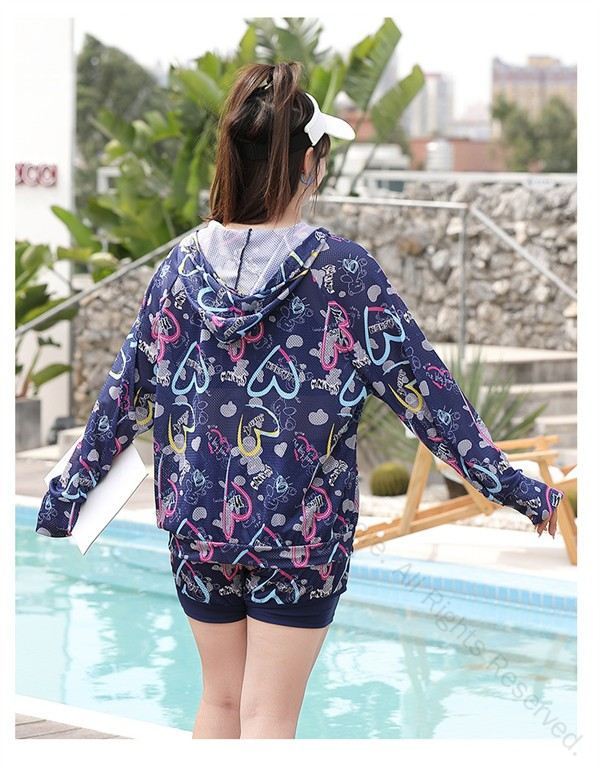 水着 大きいサイズ 体型カバー 肩だし 3点セット セパレート ぽっちゃり女性用 大きめサイズ ラッシュガード ミセス ママ水着 ショートパンツ スイミング ジム 20代 30代 40代対応