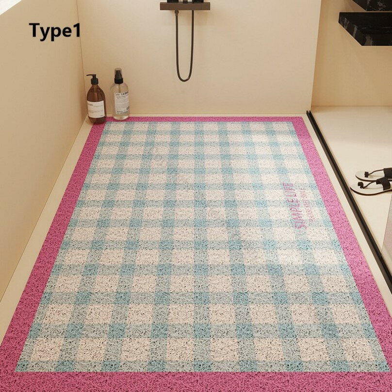 浴室用滑り止めマット 透かし彫り水切りタイプ 家庭用シャワー室吸水シート コイル素材バスマット お風..