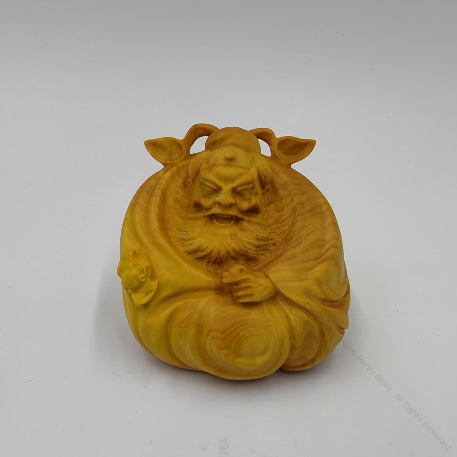 木彫りの仏像 鍾馗さん 柘植 6cm 木製彫刻 鍾馗様 置物 鍾馗さま 鐘馗 魔除け 厄除けの守護神 開運グッズ 風水グッズ 伝統工芸品 開運祈願の飾り物