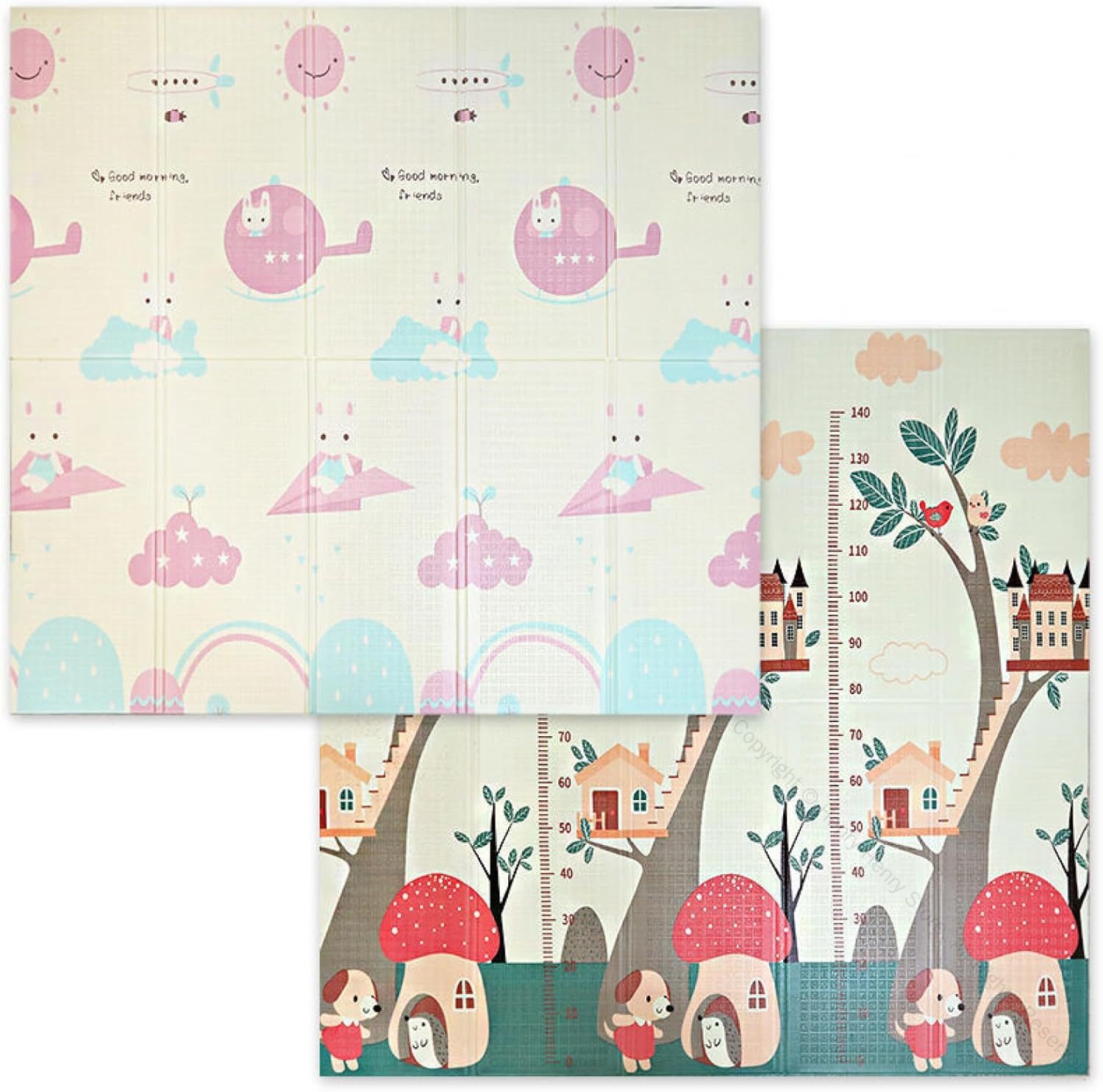 プレイマット ベビーマット 折り畳み式 赤ちゃんマット 両面使用 防水 防音 安全 無毒 無味 子供ゲーム..