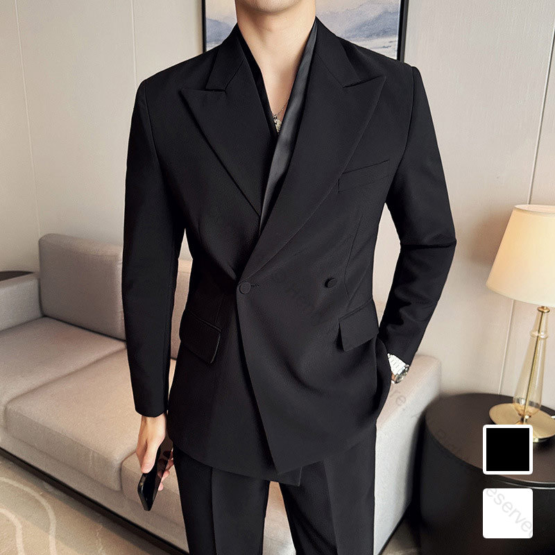 メンズスーツ 黒 白 セレモニースーツ 紳士服 礼服 ビジネススーツ フォーマル リクルートスーツ 通勤 オフィス 就職活動 面接 入社 結婚式 二次会 卒業式 入学式 大きいサイズ パンツスーツ 無地 ホワイト ブラック 謝恩会 おしゃれ セットアップ S M L LL 3L 4L 長持ち高品