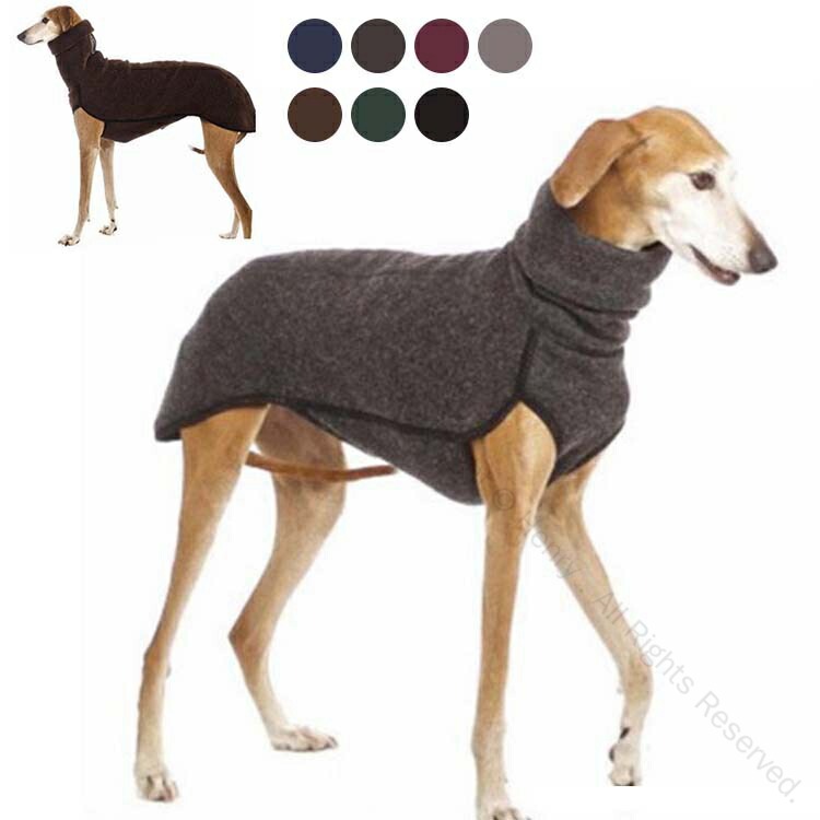 犬あったかスリムフィット部屋着ハイネックサルーキ無地S-5XLドッグウェア大型犬中型犬トレーナー袖な..