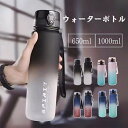 ウォーターボトル 1リットル 広口 スポーツボトル フィットネスボトル ジムボトル 水筒 トレーニングボトル 650ml 1000ml 1L 大容量 軽量 直飲...