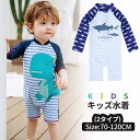 キッズ 水着 男の子 袖付き 夏 ベビー ジュニア 子供水着 赤ちゃん 可愛い オールインワン アウトドア 紫外線対策 恐竜 サメ プール 水遊び 海 ビーチ 海水浴 スイムウェア 帽子なし 2type 70-120