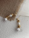 【ゴールドバー&バロックパールピアス】バロックパール イヤリング ピアス 淡水パール 真珠アクセサリー シルバー 贈り物 プレゼント ハンドメイド 手作り ハートバロック HER%