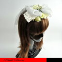 当店オリジナルデザインでティアラ付きウェディンングホワイトヘアーアクセサリー☆ウェディング/ヘアーアクセサリー/カチューシャ/ティアラ/ホワイト/シルバー/ロー...