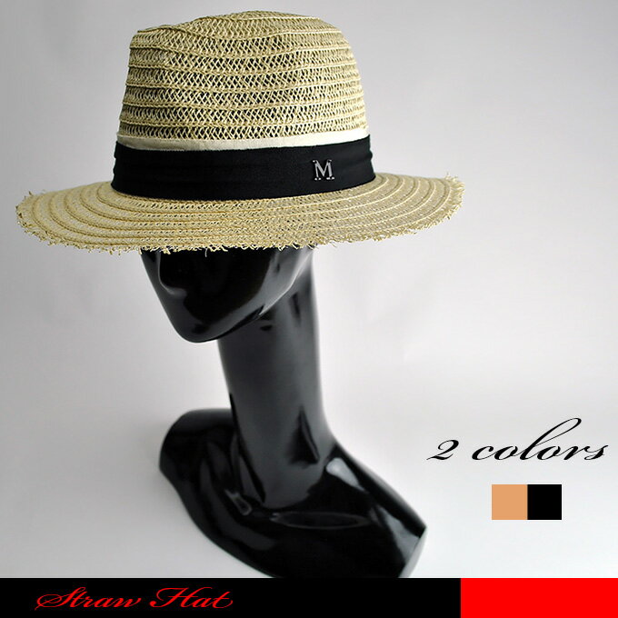 Mロゴのお洒落なサマーハットが今季のトレンドです。☆つまみ帽/中折れ帽/Mロゴ/サマーハット/天然素材/ペーパー/