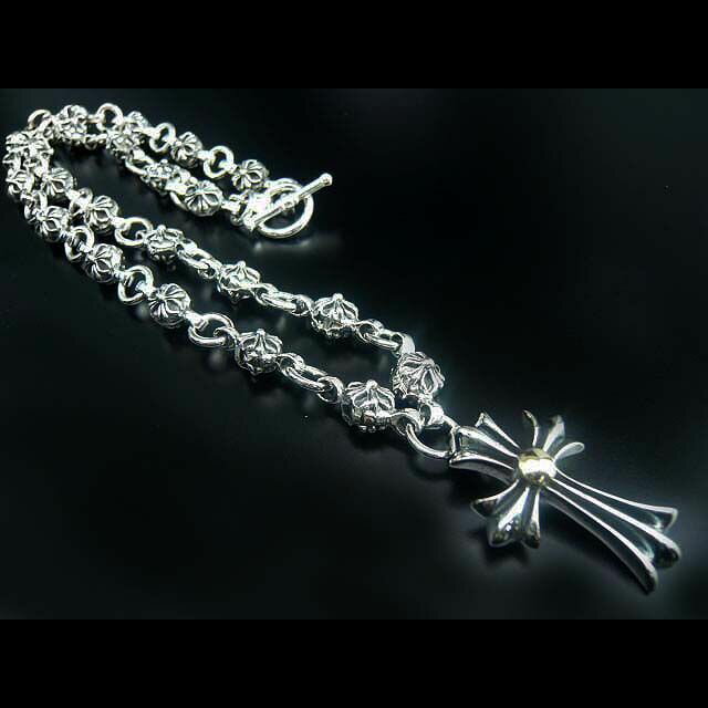 クロスチャームのデザインネックレス☆シルバーネックレス/デザインチェーン/ギフト/