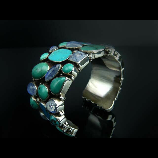 豪華なバングル☆バングル/シルバー925/ターコーズ/ブルームーンストーン/
