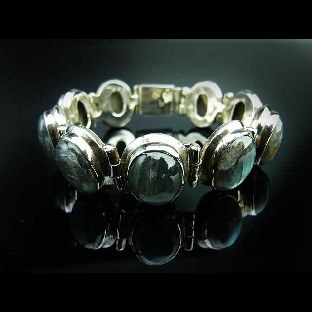 偏光バングル☆ブレスレット/シルバー925/ラブラトライト/