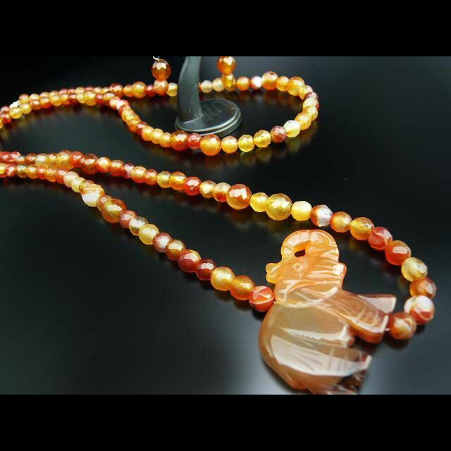 樂天商城 - ゾウのカーネリアンネックレス☆ゾウ/カーネリアン/