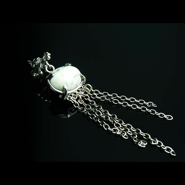 樂天商城 - スカルのペンダントトップ☆スカル/ホワイトターコイズ/オニキス/シルバー925/