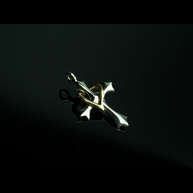 Silver - ハート付きクロスペンダント☆クロスペンダント/ハート/シルバー925/
