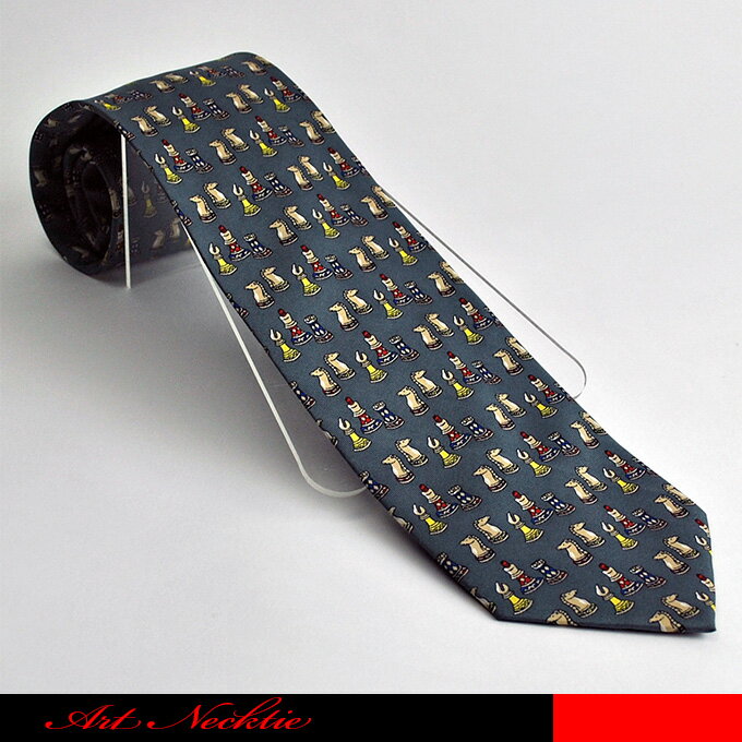 チュエスの駒を一面に配した遊び心のあるデザインがお洒落なデザインです。【メール便可3】☆チェス/ホビー/ジョークタイパロディータイ/tie studio london/