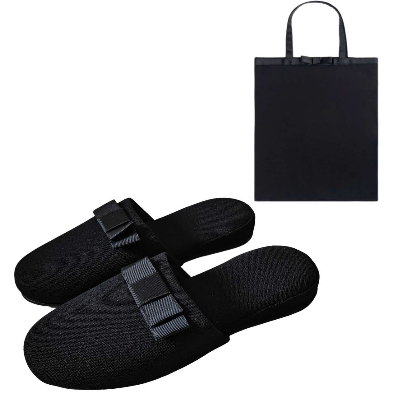 スリッパ レディース 携帯スリッパ 収納袋付き 前開き 前閉め リボン付き 学校行事 参観日 入学式 卒業式 フォーマル 室内履き 滑り止め 軽量