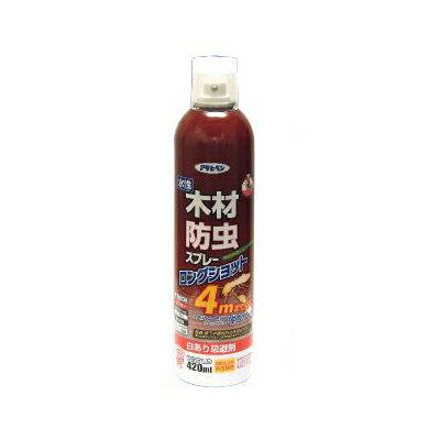 アサヒペン 水性 木材防虫スプレー（ロングショット）[420ml×6本]アサヒペン・家庭用屋内塗料・白アリ忌避剤・白アリ駆除・ノンフロン・低臭タイプ・木部
