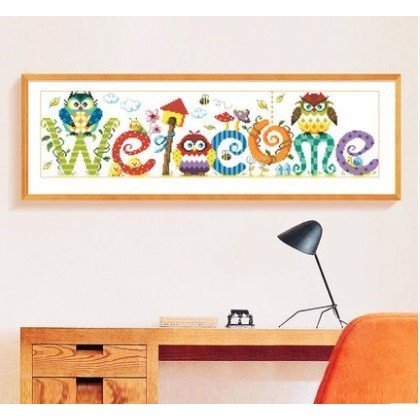 クロスステッチ刺繍キット図案DIY手芸フクロウ11ct図案印刷初心者簡単刺繍送料無料指ぬき糸通し付きcxy09-ss