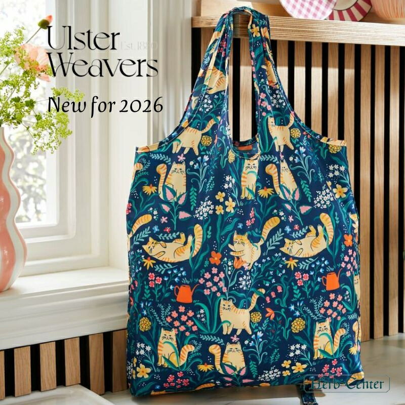 Tote Bag Type - 【2026年最新作】アルスターウィーバーズ エコバッグ 折りたたみ ロールアップ Marmalade Meadow（マーマレード・メドウ） 647MLMW Ulster Weavers 猫柄 ポリエステル100% 軽量 耐久性 ギフト 英国 老舗テキスタイルブランド