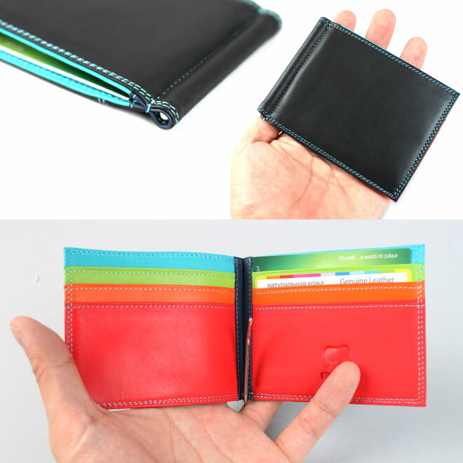 mywalitカーフレザーカードケース&マネークリップウォレット【専用箱付/マイウォリット/マイウォレット】【レディース/メンズ】