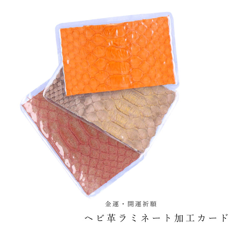 開運祈願 金運招福 金運アップ 本革 ヘビ革 パイソンレザー カード ラミネート加工 プレゼント ギフト アクセサリー 幸運