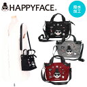 HAPPY FACE EMMA 2wayショルダーバッグ 刺繍 多機能 お顔 サングラス LADY 撥水加工 軽量 ショルダーバッグ 2wayバッグ お財布バッグ お財布ショルダー レディース ギフト プレゼント 撥水 オシャレ かわいい 88025 ブラック グレー