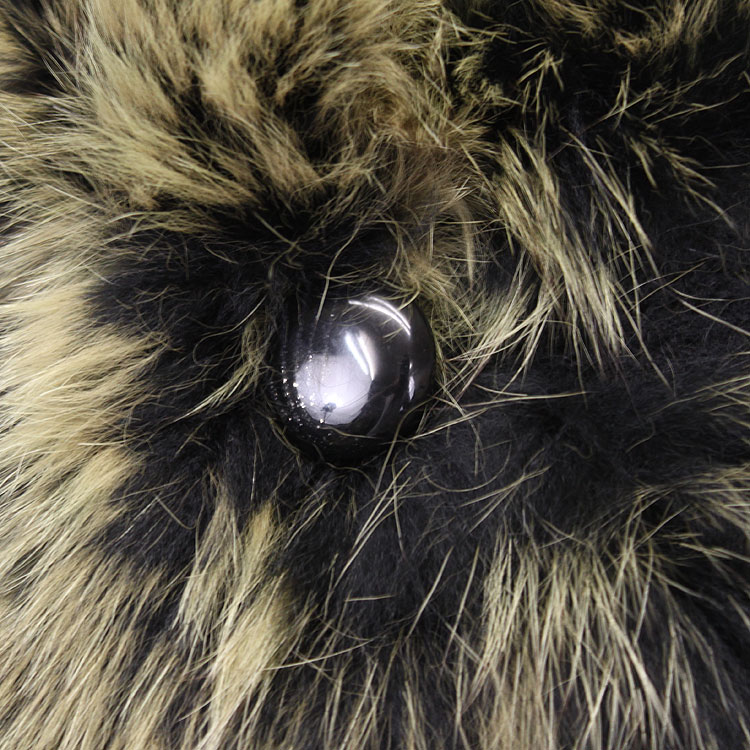 ブルーフォックス 編み込み ファー ジャケット ブラックグリーントップカラー ギフト プレゼント