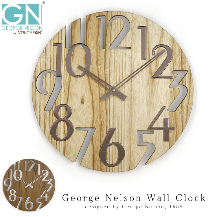 George Nelson Wall Clock ウォールクロック 掛け時計 インテリア 時計 木製 壁掛け時計 おしゃれ シンプル モダン アメリカ レディー...