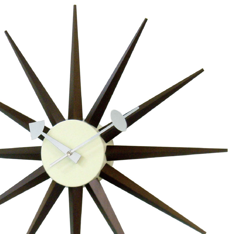 George Nelson Sunburst Clock ウォールクロック 掛け時計 インテリア 時計 木製 壁掛け時計 おしゃれ シンプル モダン アメリカ レディース メンズ ギフト プレゼント 送料無料 ウォルナット Classic Wooden herbette-10136128 エルベート ブルーレーベル サンプル画像2
