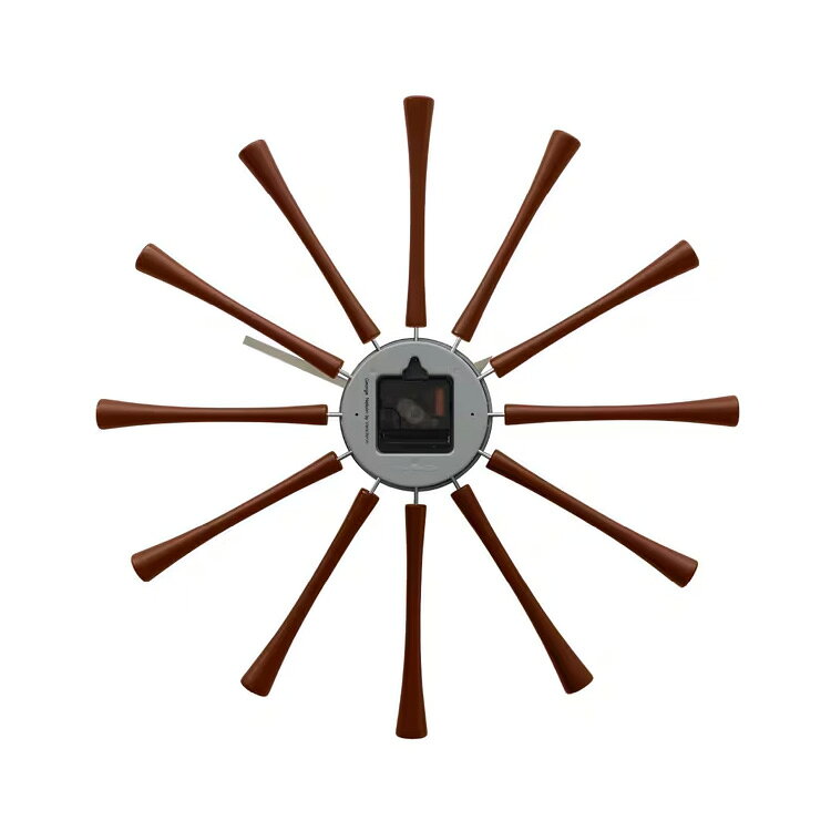 George Nelson Spindle Clock ウォールクロック 掛け時計 ブラウン インテリア 時計 木製 壁掛け時計 おしゃれ シンプル モダン アメリカ レディース メンズ ギフト プレゼント 送料無料 ウォルナット ブラック herbette-10137839 エルベート ブルーレーベル サンプル画像3