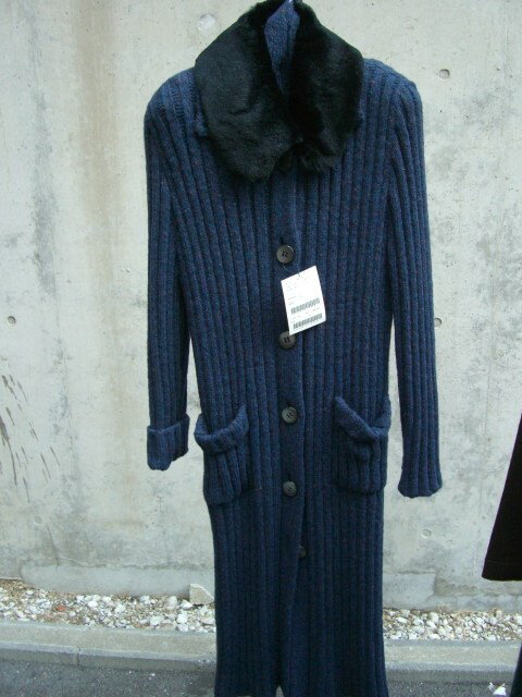 ファー襟ウール・ナイロンニットロン...