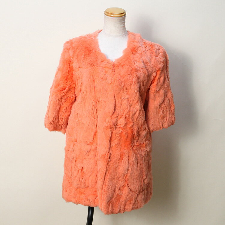 樂天商城 - レッキスラビット ファー ノーカラー ジャケット オレンジ 送料無料 レディース ギフト プレゼント