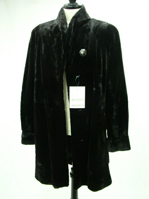 プラッキング ミンク ファー コート ブラック 送料無料 レディース ギフト プレゼント