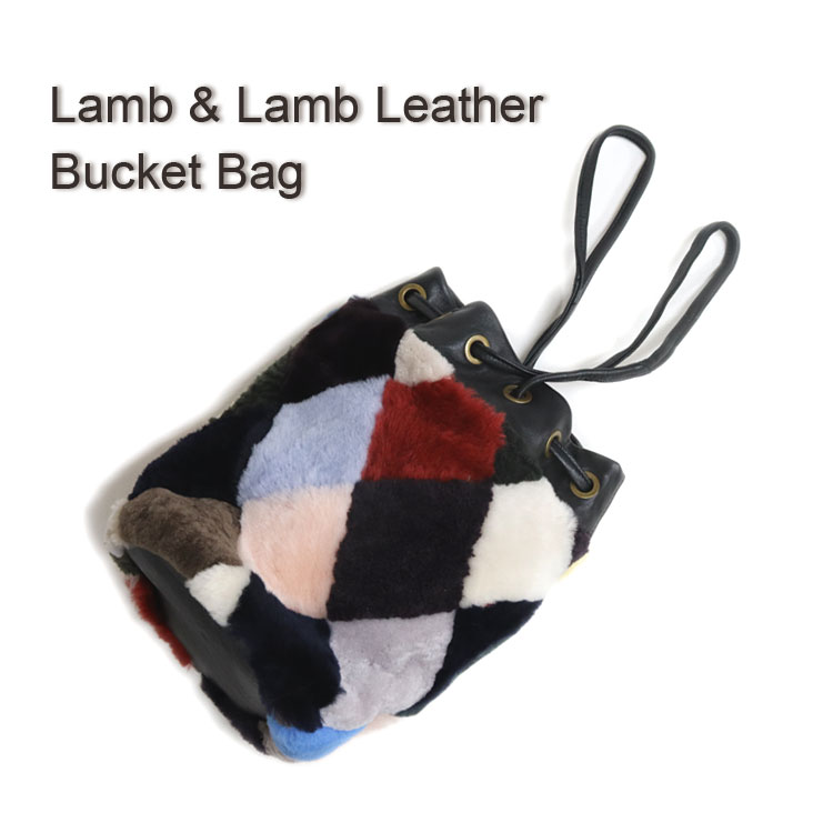 ラムファーラムレザーバケットバッグ...