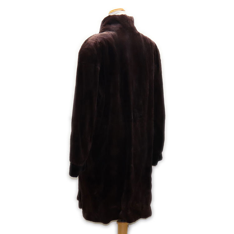 シェアード ミンク ファー コート ダークブラウン 送料無料 レディース ギフト プレゼント
