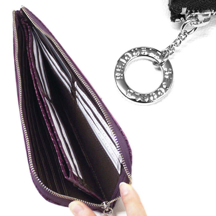 【9％OFFクーポン有】 【お種銭付】 Bejoueld ビージュエルド 牛革 スワロフスキー L字ファスナー 長財布 GS-580 日本製 クロコダイル 型押し カウ レザー レディース 送料無料 ギフト プレゼント