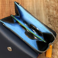 mywalitカーフレザーミニマルウォレットジップ小銭入れ付きMY1087