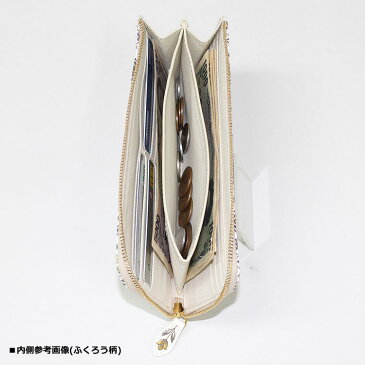 【お種銭付】 【 浅草文庫 】 友禅染 長財布 ふくろう 柄 江戸小紋 財布 サイフ L字ファスナー オリジナル根付 フクロウ チャーム付 梟 文庫革 送料無料 レザー 牛革 レディース ギフト プレゼント 大容量