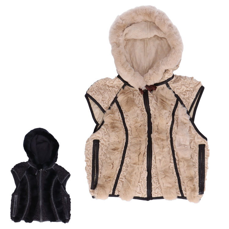 レッキスラビット ファー ベスト フード付 送料無料 レディース ギフト プレゼント