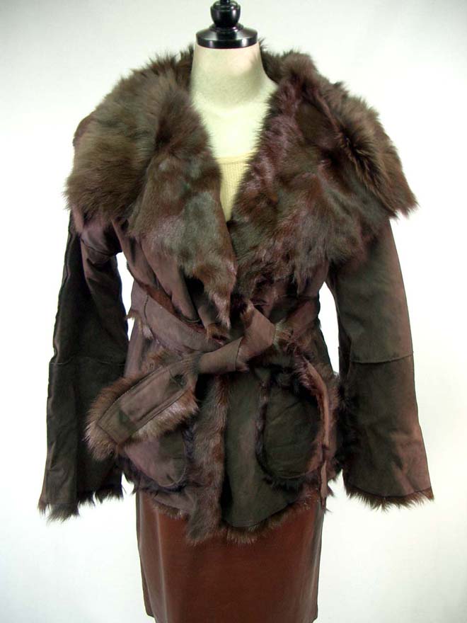 Lamb - ゴート Wフェイス ファー ジャケット ダークブラウン 送料無料 レディース ギフト プレゼント