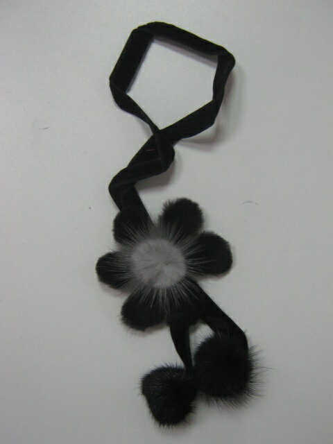 ミンク ファー チョーカー フラワー サファイヤ ブラック ブラウン Mink アクセサリー 首飾り ギフト プレゼント