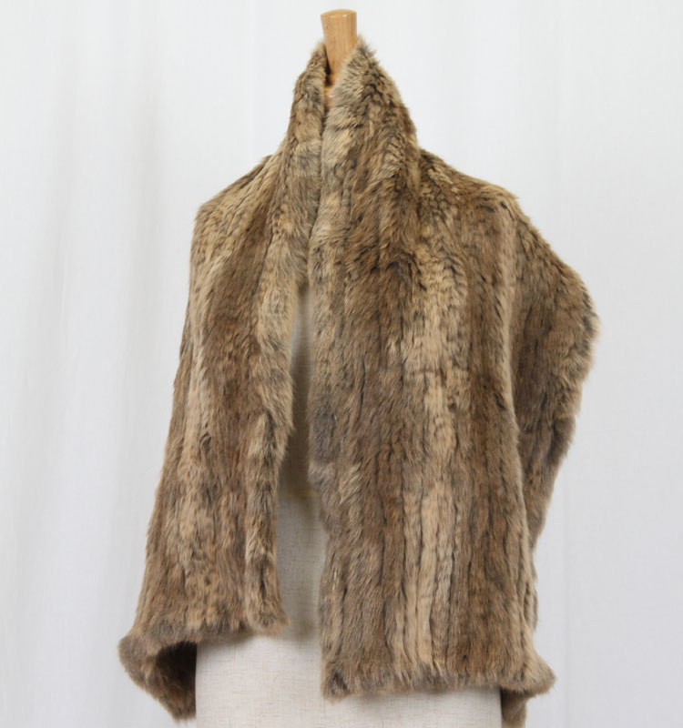 【セール】 スキレル 編み込み ファー ケープ ストール ゴールド 送料無料 レディース ギフト プレゼント