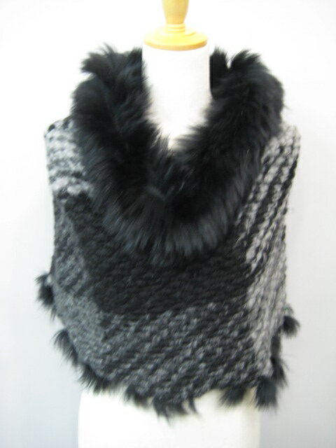 樂天商城 - フォックス ファー トリミング モヘヤ ケープ ブラック 送料無料 レディース ギフト プレゼント